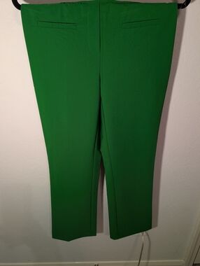 Nicole Miller New York Green Women's Slim Straight Dress Pants